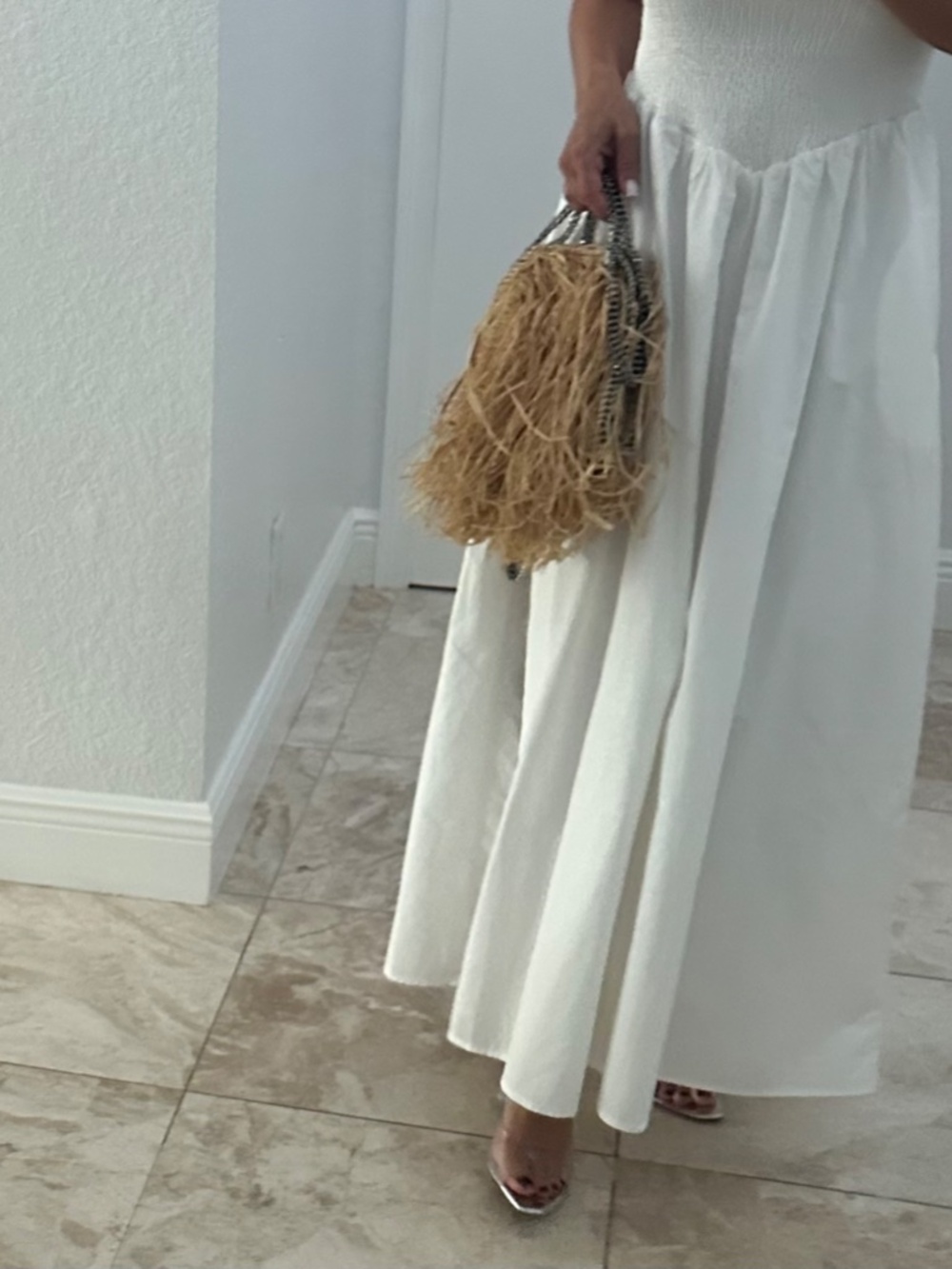 Stella McCartney Natural Raffia with Silver Chain Trim Stella McCartney - Picture 3 of 6